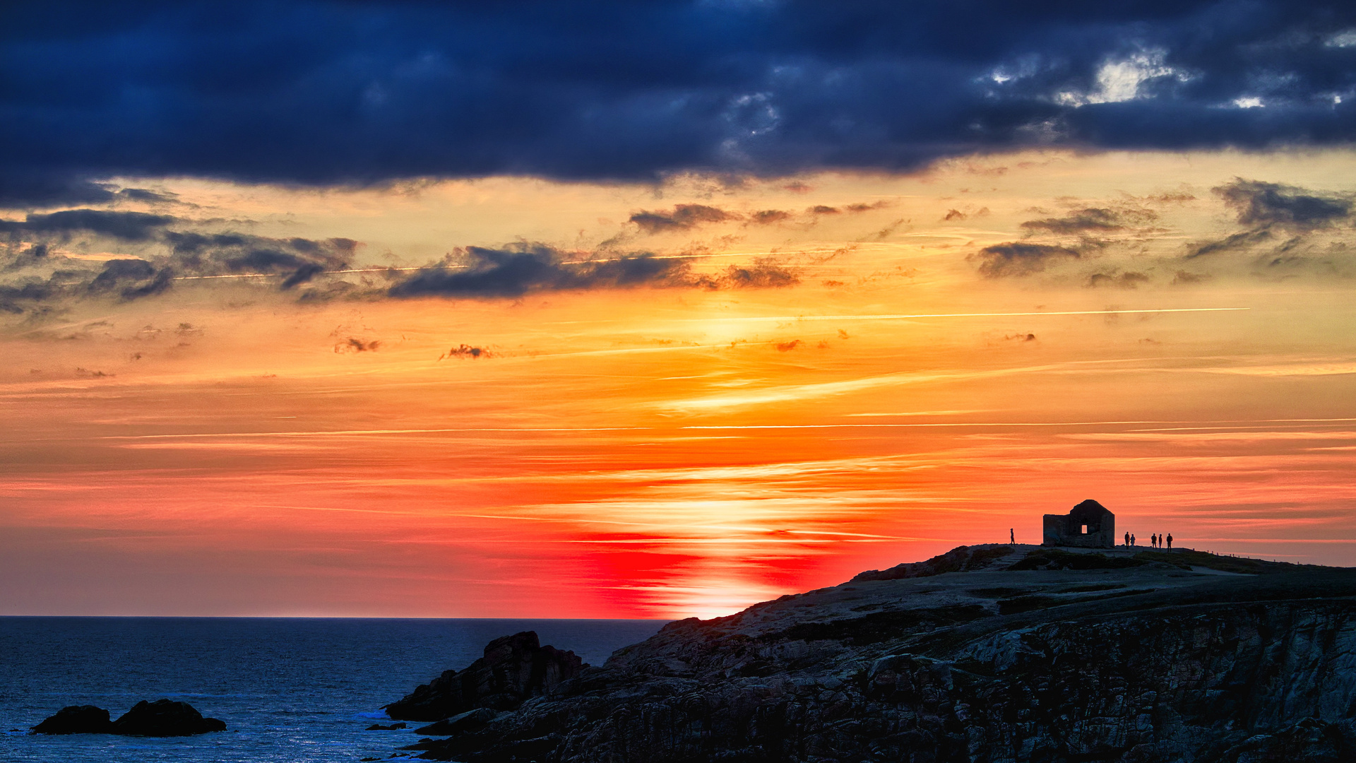 Sonnenuntergang an der Cote suavage,Quiberon, Bretagne