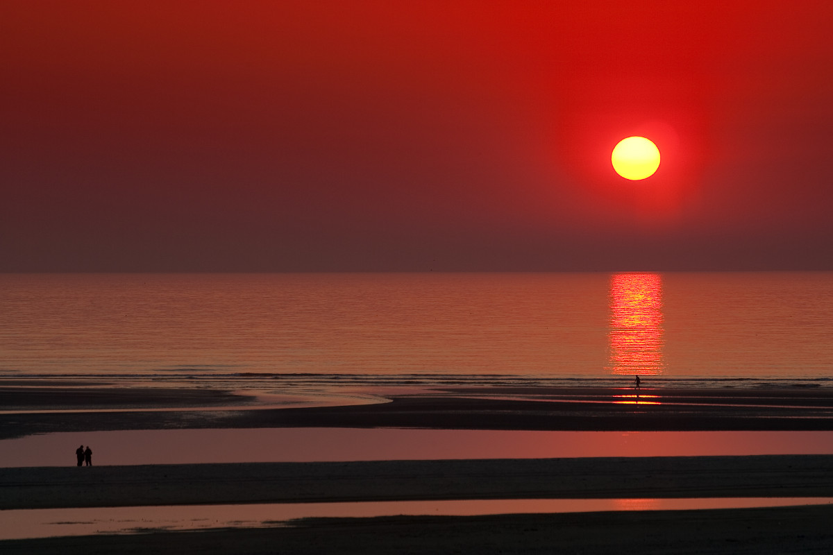 Sonnenuntergang an der dänischen Nordseeküste