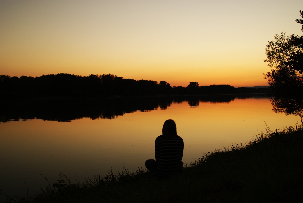 Sonnenuntergang an der Donau