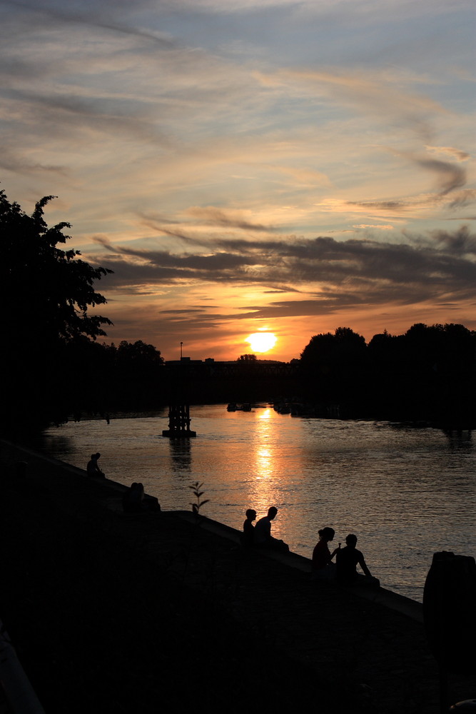 Sonnenuntergang an der Donau/Regensburg