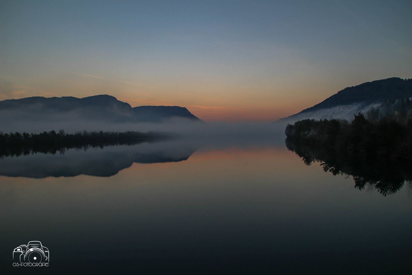 Sonnenuntergang an der Drau