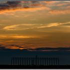 Sonnenuntergang an der Einflugschneise Düsseldorfer Flughafen 