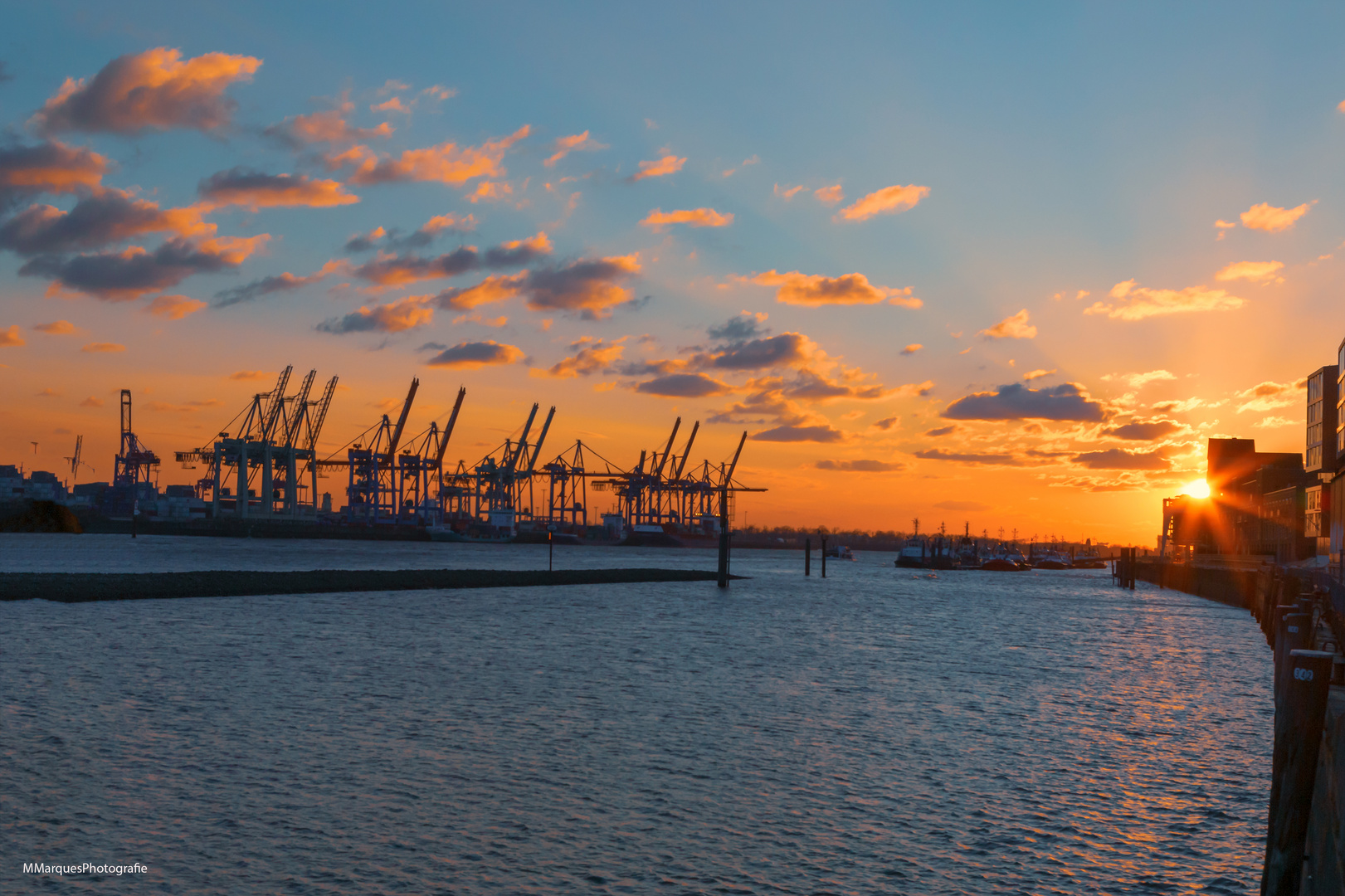 Sonnenuntergang an der Elbe