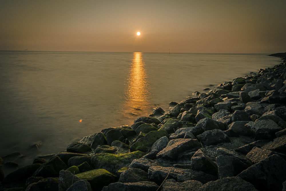 Sonnenuntergang an der Elbe