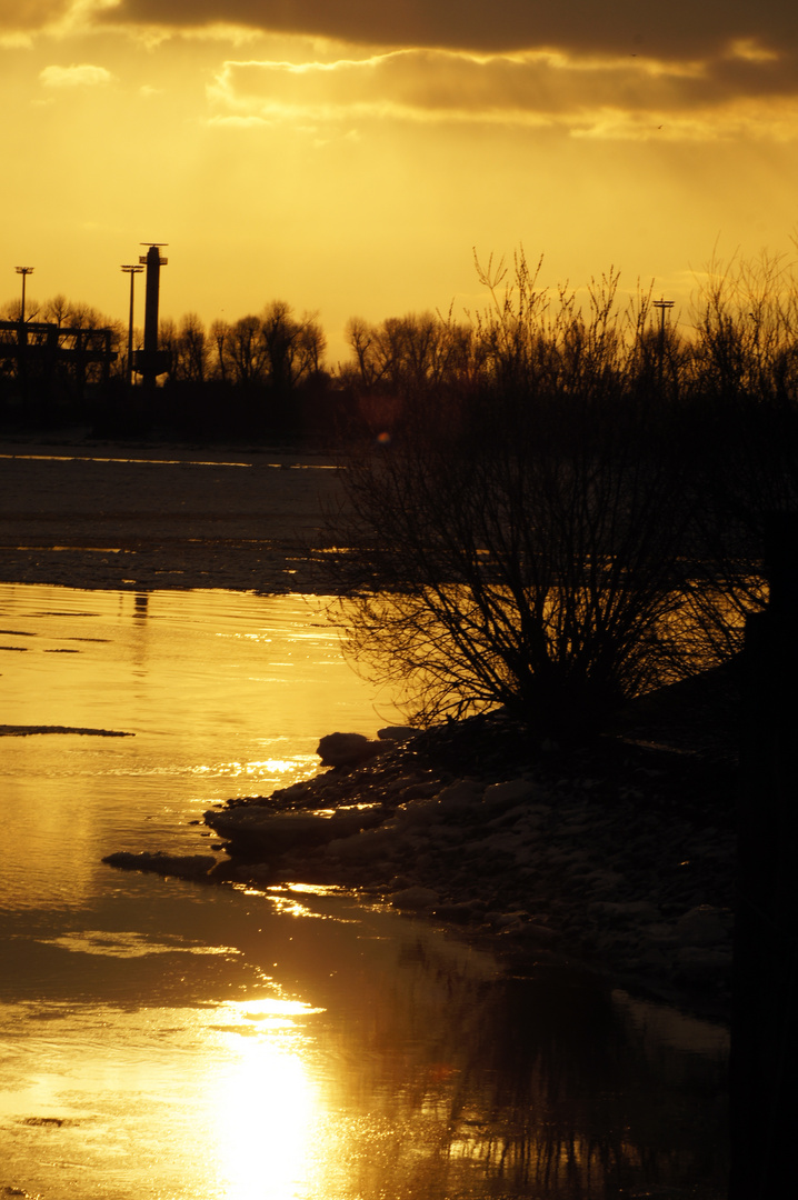Sonnenuntergang an der Elbe 2