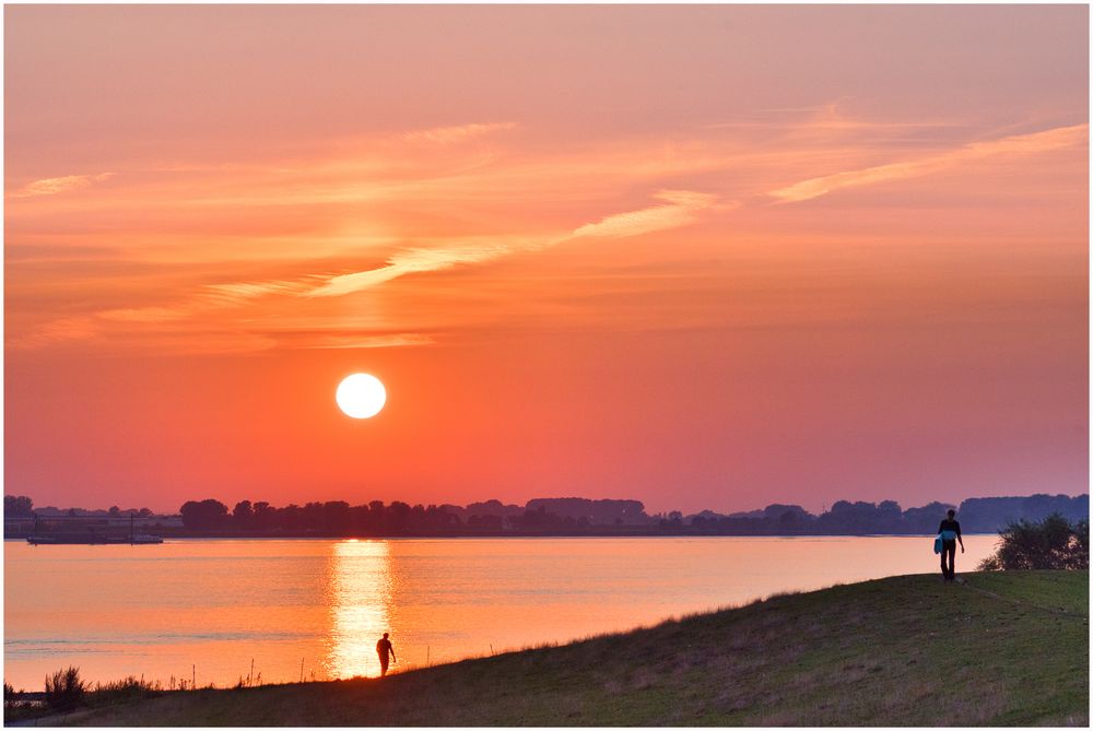 Sonnenuntergang an der Elbe