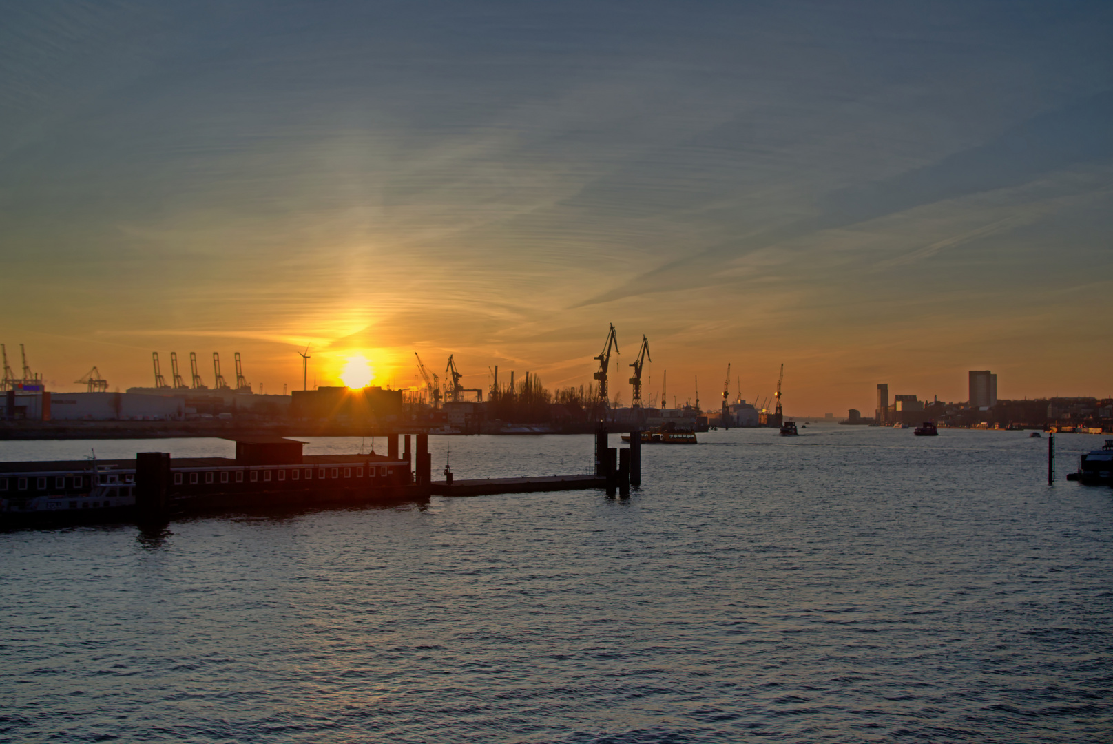 Sonnenuntergang An Der Elbe