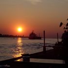 Sonnenuntergang an der Elbe bei Blankenese