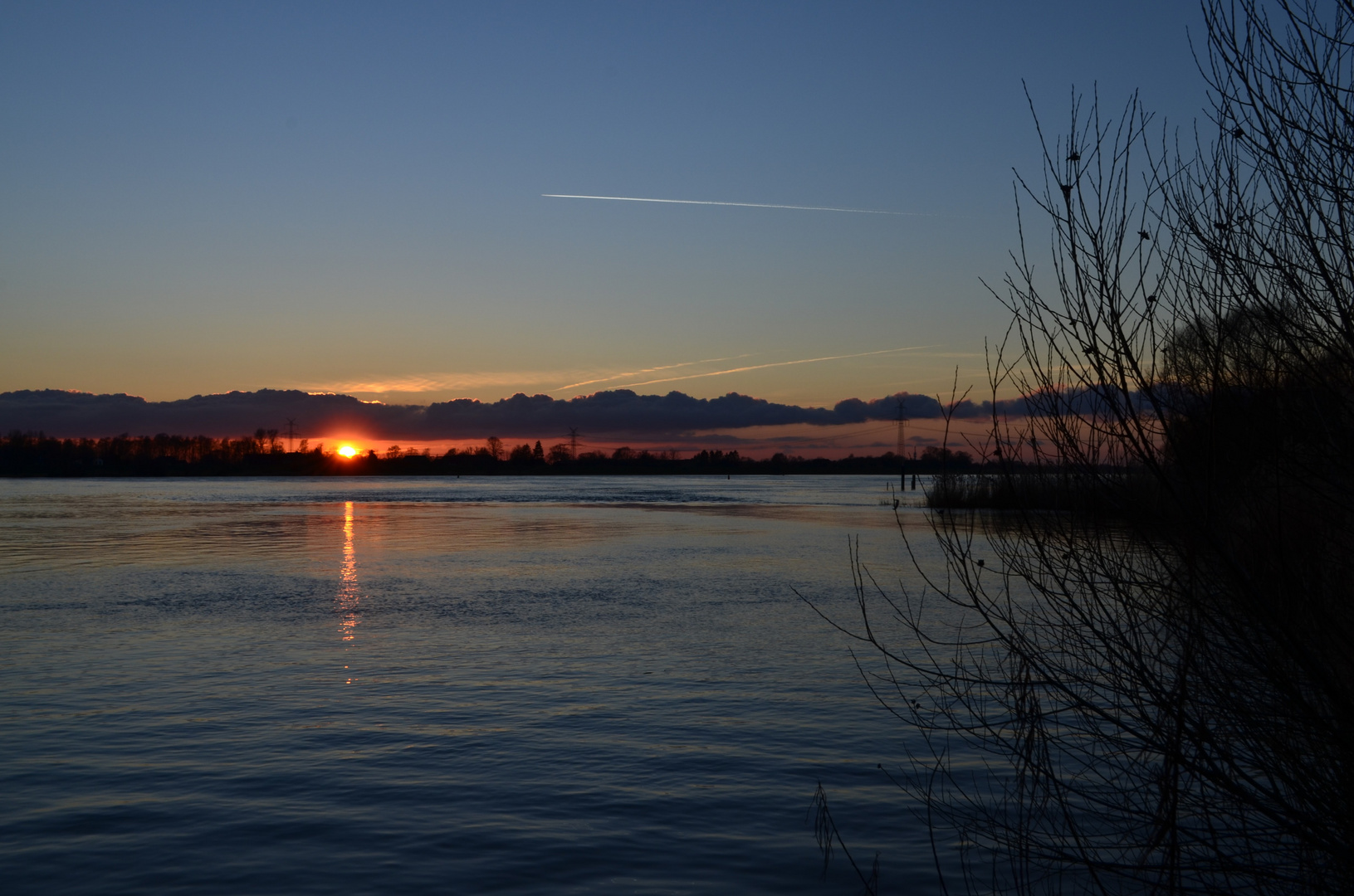 Sonnenuntergang an der Elbe bei Tesperhude