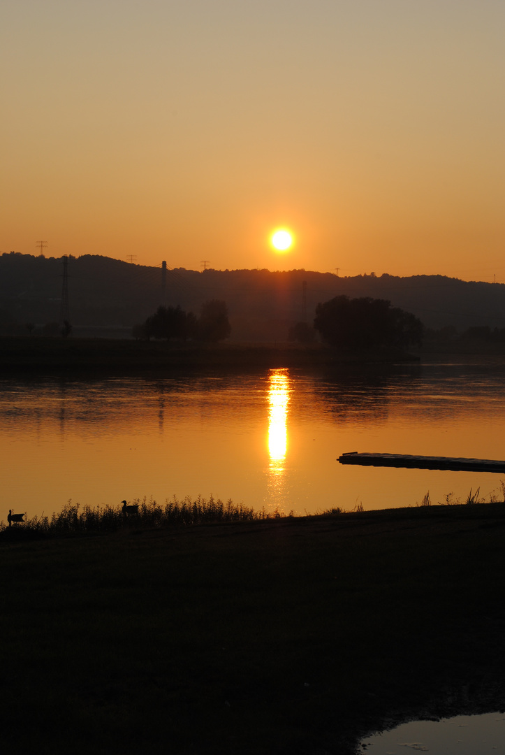 Sonnenuntergang an der Elbe