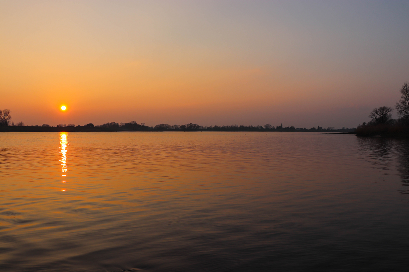 Sonnenuntergang an der Elbe Hamburg Ochsenwerder (3) (1 von 1)