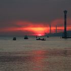 Sonnenuntergang an der Elbe in Blankenese