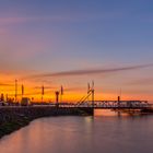 Sonnenuntergang an der Elbe in Stadersand