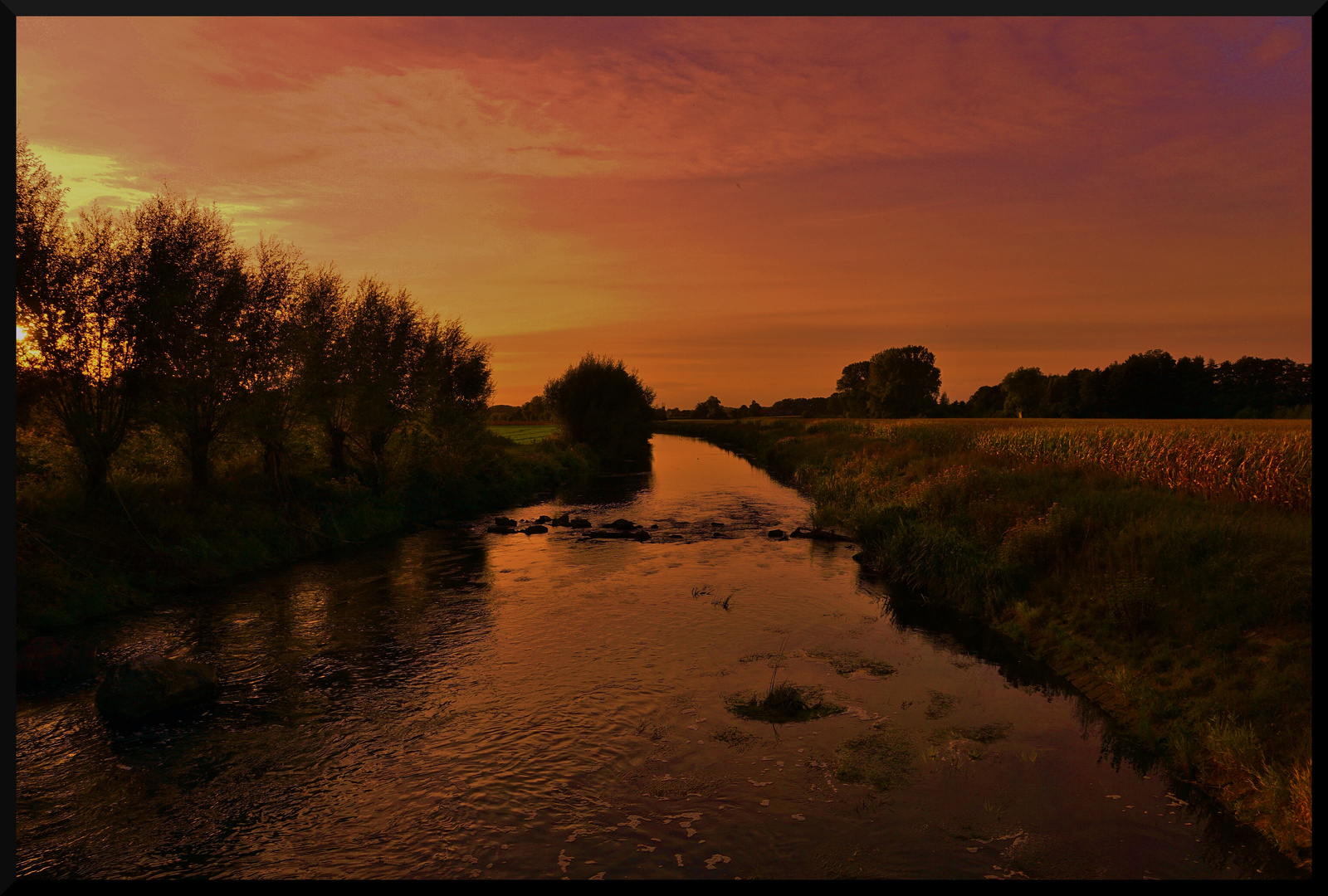 Sonnenuntergang an der Ems