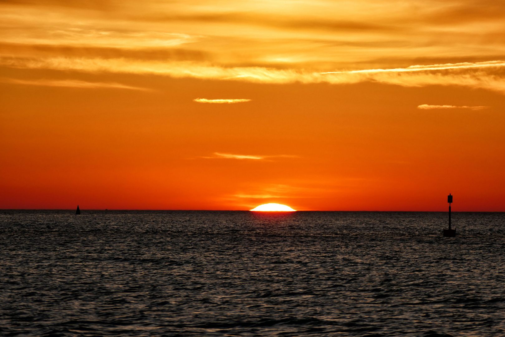 Sonnenuntergang an der Fehmarnsundbrücke