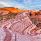 Sonnenuntergang an der Fire Wave (Valley of Fire, Moapa Valley, Nevada, USA)