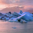 Sonnenuntergang an der Gletscherlagune Jökulsárlón