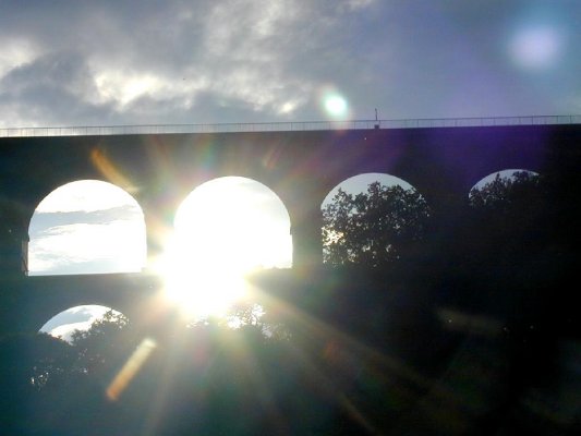 Sonnenuntergang an der Göltzschtalbrücke