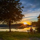 Sonnenuntergang an der Granetalsperre im Harz