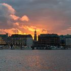 Sonnenuntergang an der Hamburger Binnenalster