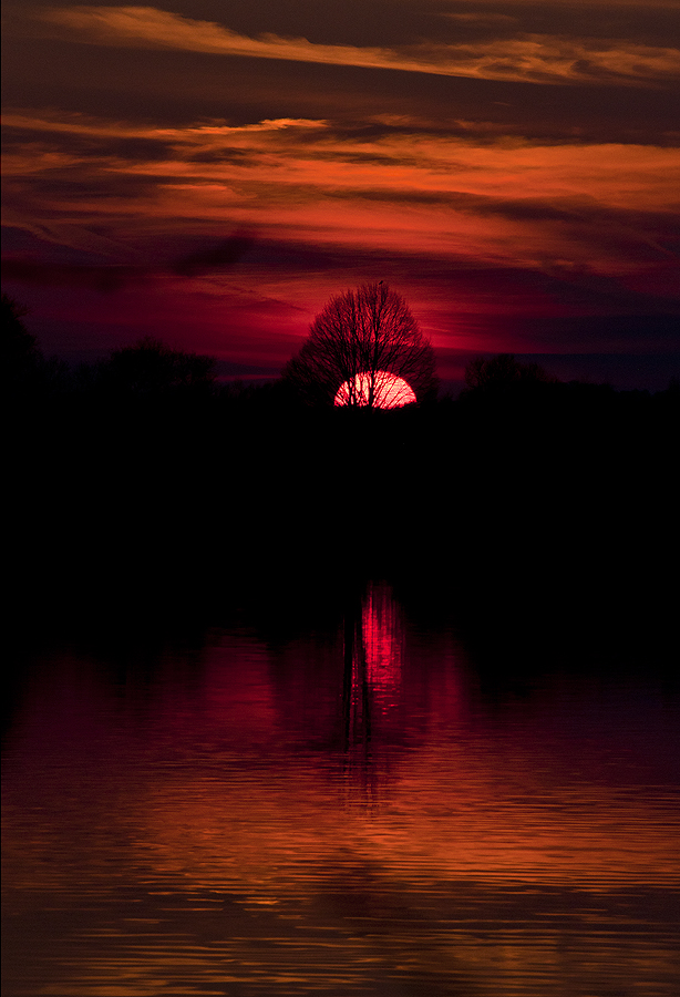 Sonnenuntergang an der Heuchelheimer Seenplatte