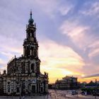 ...Sonnenuntergang an der Hofkirche in Dresden