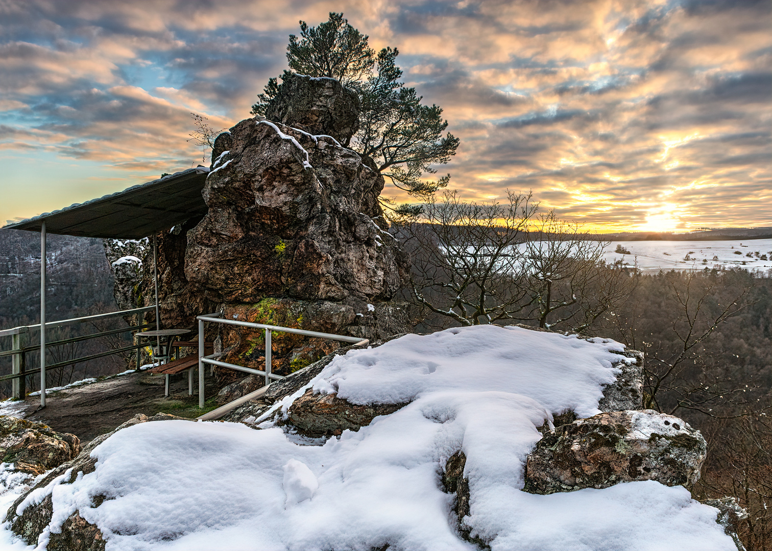 Sonnenuntergang an der Hohen Lay