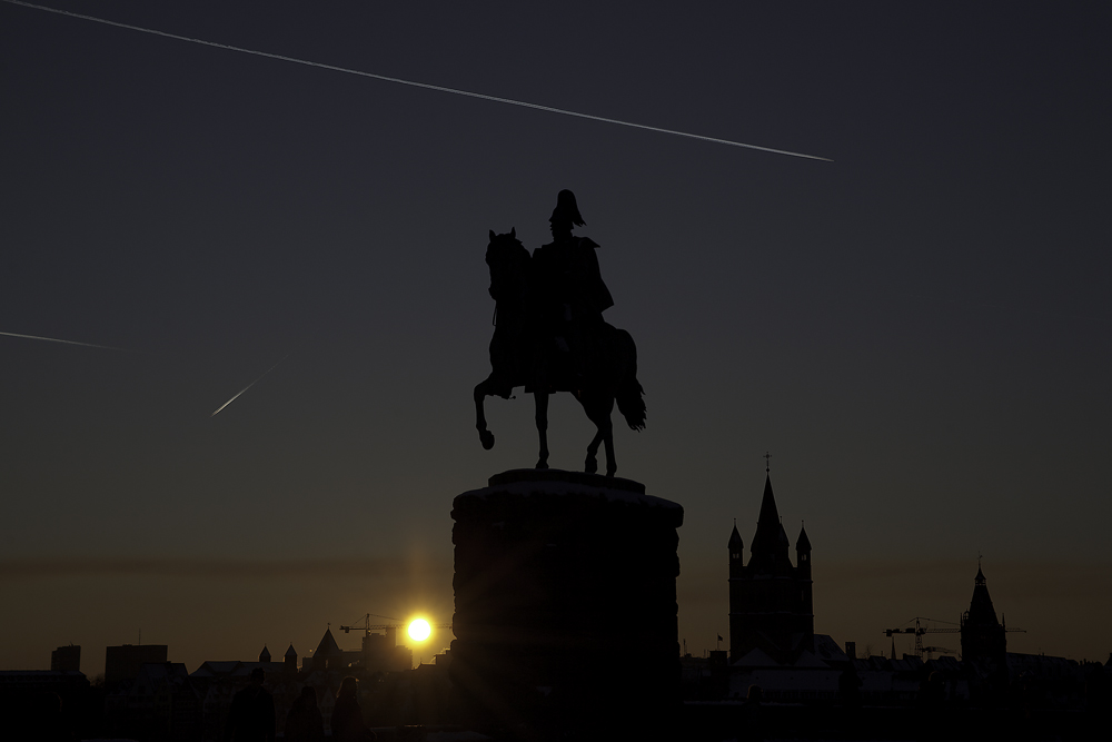 Sonnenuntergang an der Hohenzollernbrücke