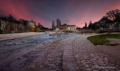 Sonnenuntergang an der Isar