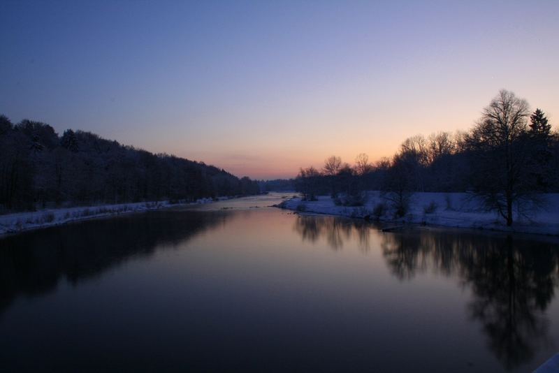 Sonnenuntergang an der Isar