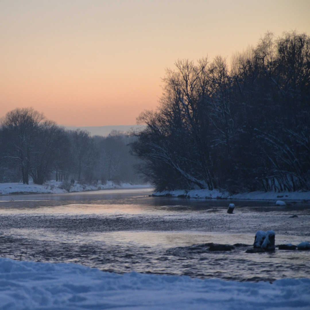 Sonnenuntergang an der Isar