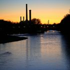 Sonnenuntergang an der Isar in München