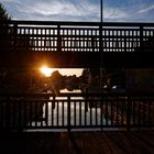 Sonnenuntergang an der Kanalbrücke