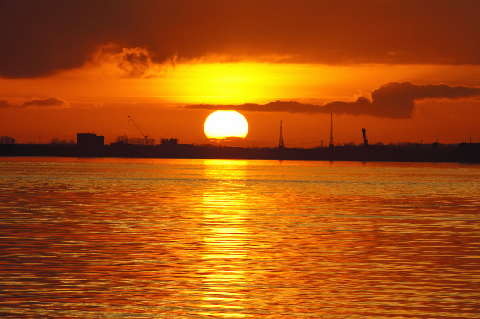 Sonnenuntergang an der Knock (Ostfrieland)