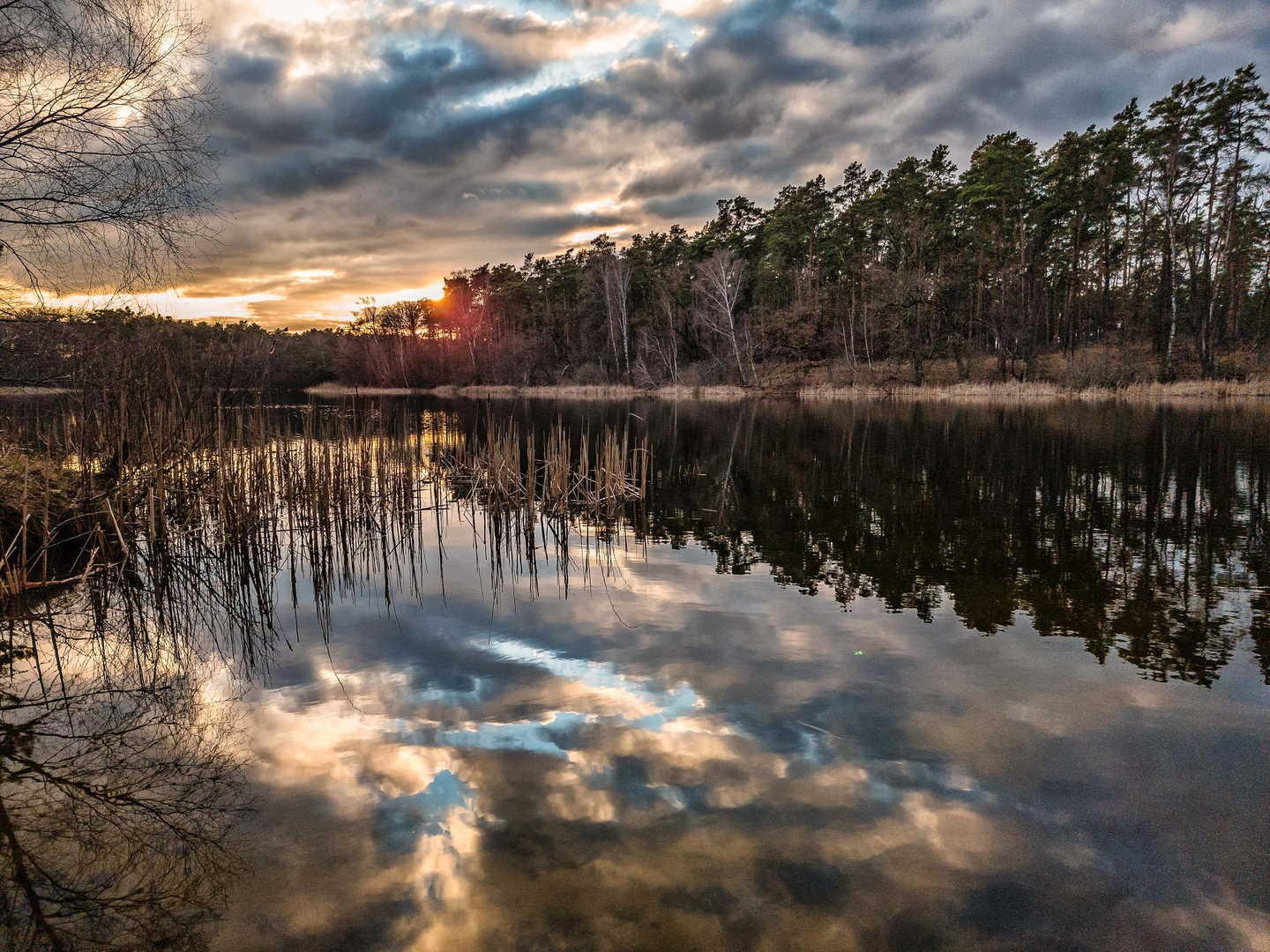 Sonnenuntergang an der Krummen Lake