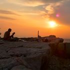 Sonnenuntergang an der Küste von Porec