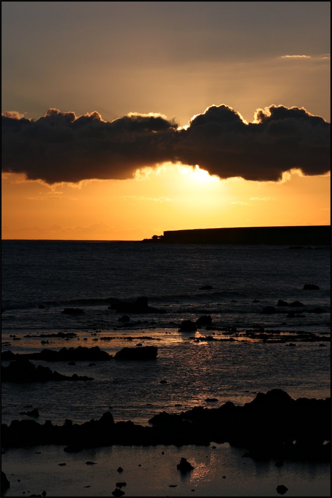 Sonnenuntergang an der Küste von Teneriffa