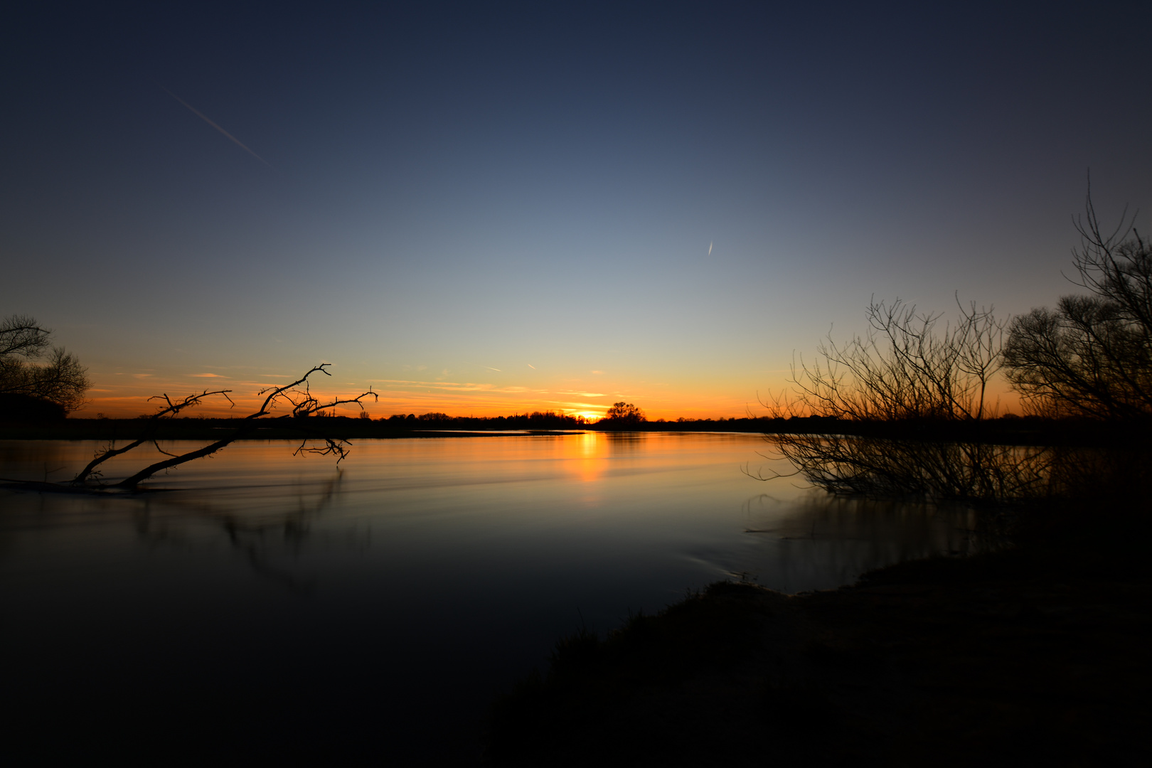 Sonnenuntergang an der Leine