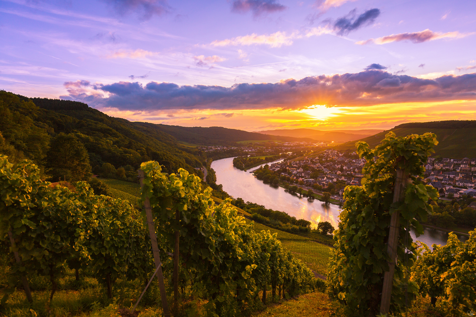 Sonnenuntergang an der Mosel