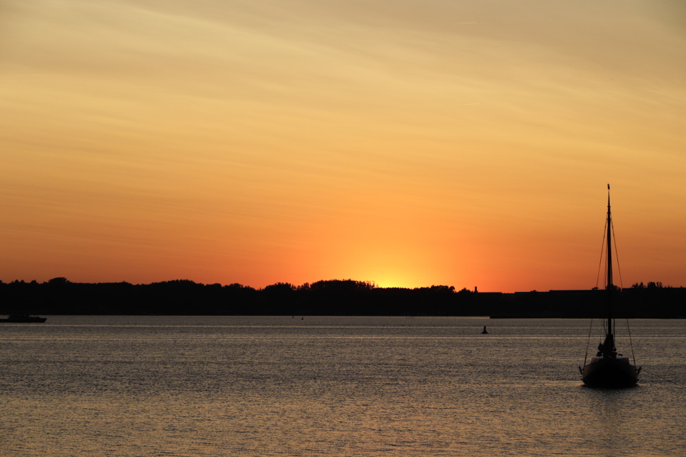 Sonnenuntergang an der Müritz am 26. Juli 2019