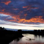 Sonnenuntergang an der Mulde am 17. Oktober 2020