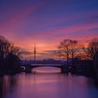 Sonnenuntergang an der Mundsburger Brücke