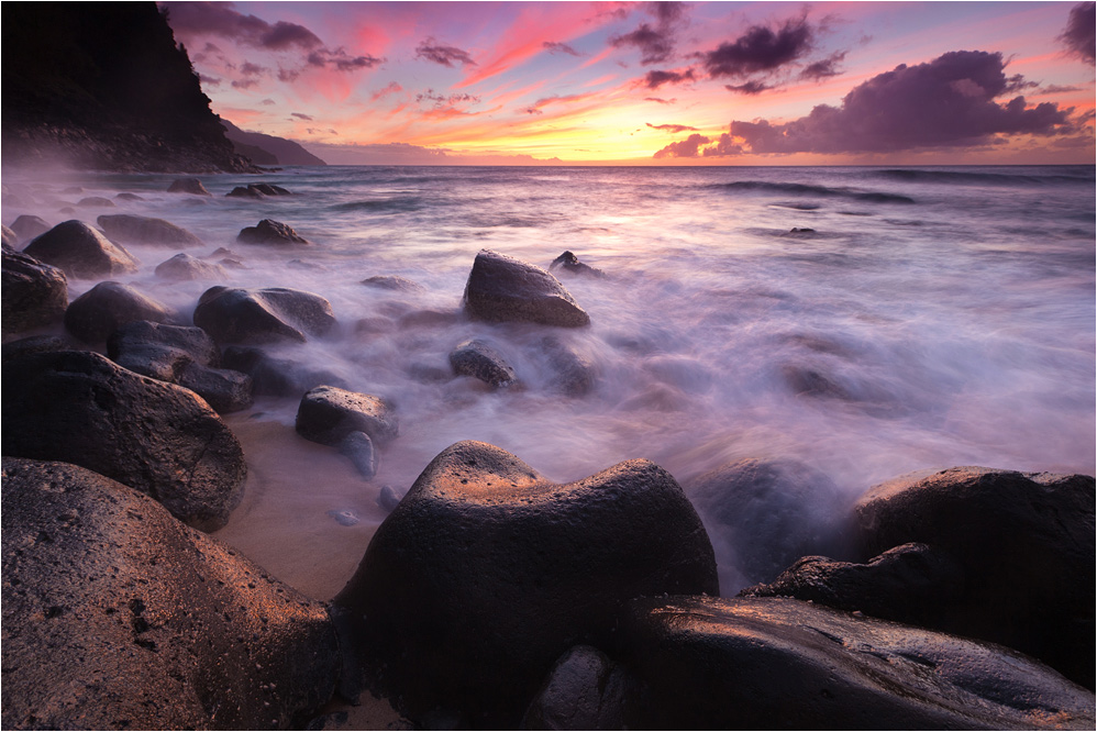 Sonnenuntergang an der Na Pali Küste