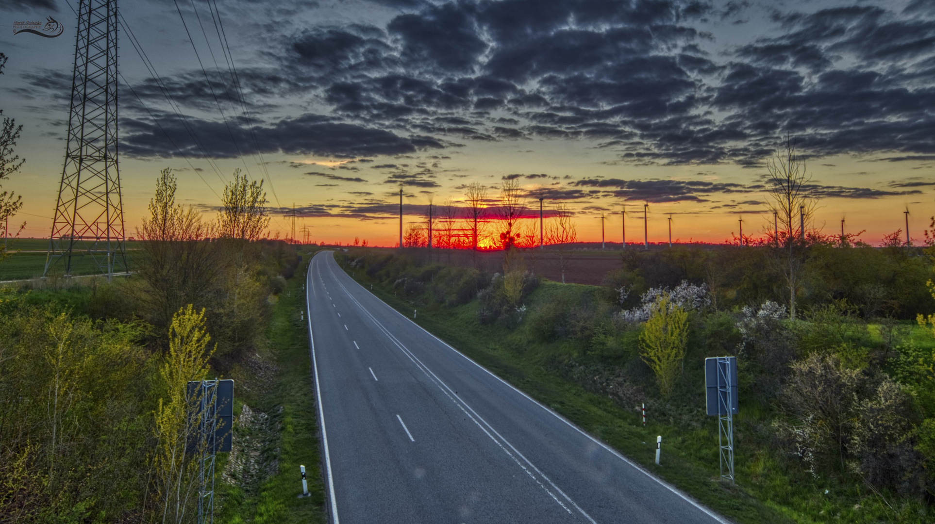 Sonnenuntergang an der Oder-Lausitz-Trasse 