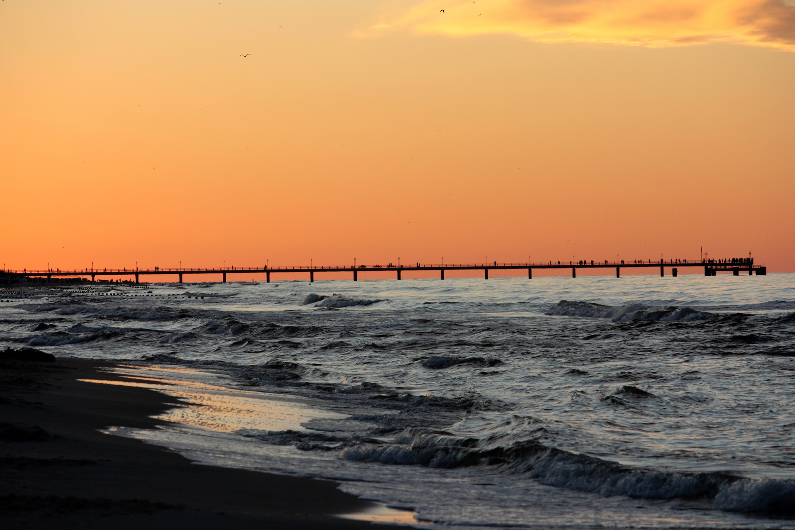 Sonnenuntergang an der Ostseeküste in Bansin