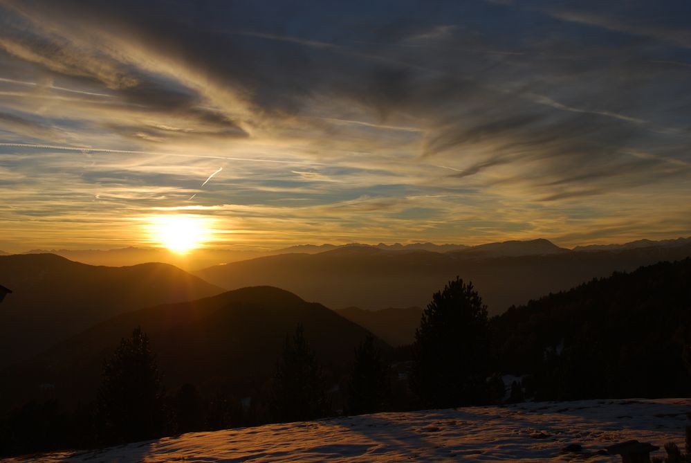 Sonnenuntergang an der Plose, Südtirol