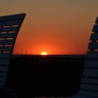 Sonnenuntergang an der Promenade von Büsum