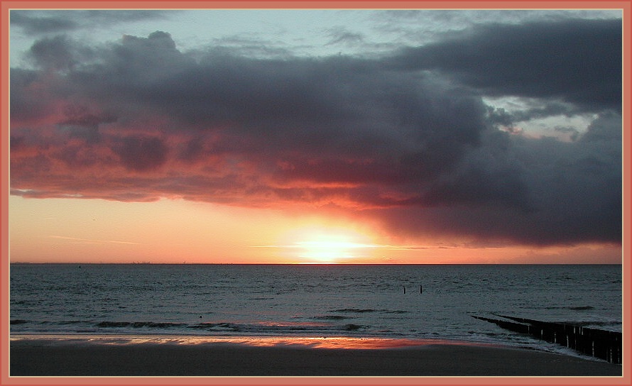 Sonnenuntergang an der Scheldemündung