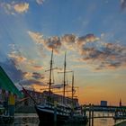 Sonnenuntergang an der Schlachte in Bremen