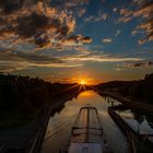 Sonnenuntergang an der Schleuse Eckersmühlen